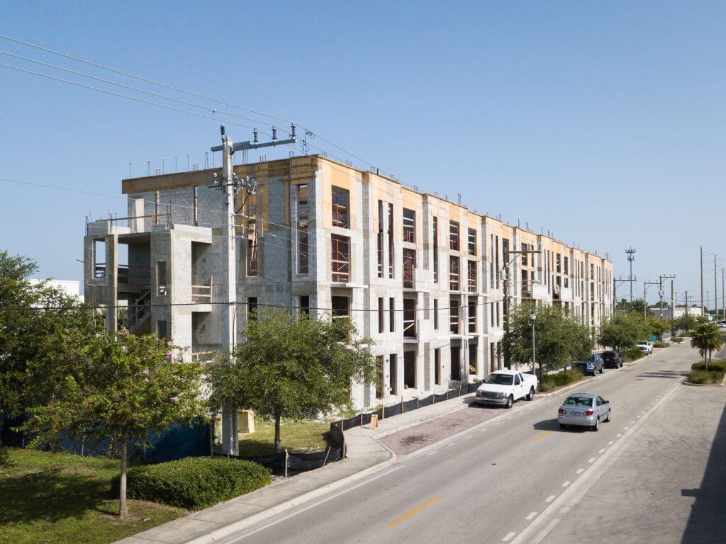 URBN Village, a commercial apartment building project in Fort Lauderdale, FL, was constructed for our client, Magna CM. This 4-story complex employs Hambro and wood flooring systems. 