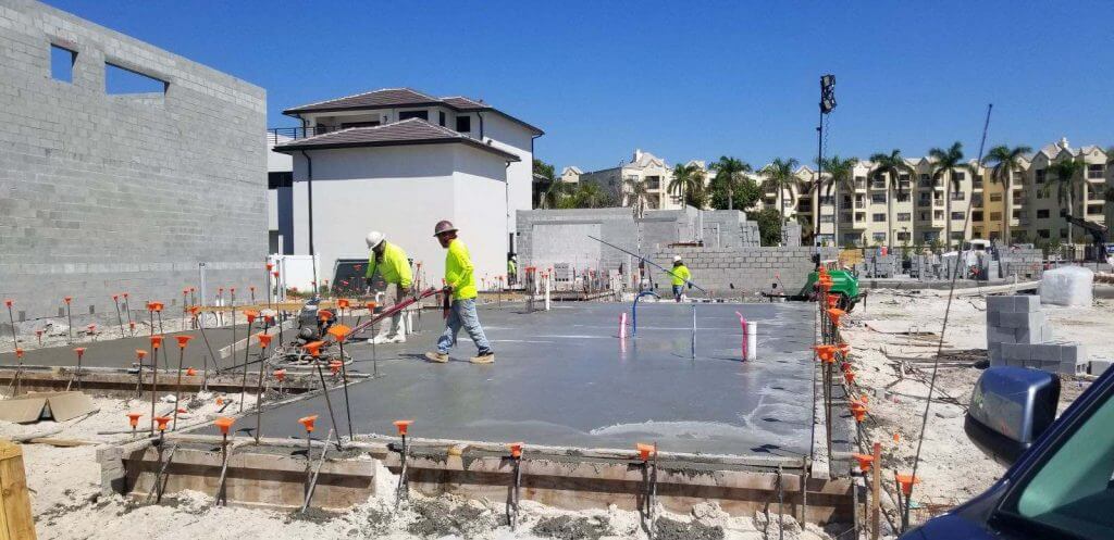 Concrete form and pour at Valencia Bay in Boynton Beach, FL, by GL Homes. A largescale active adult community. 
